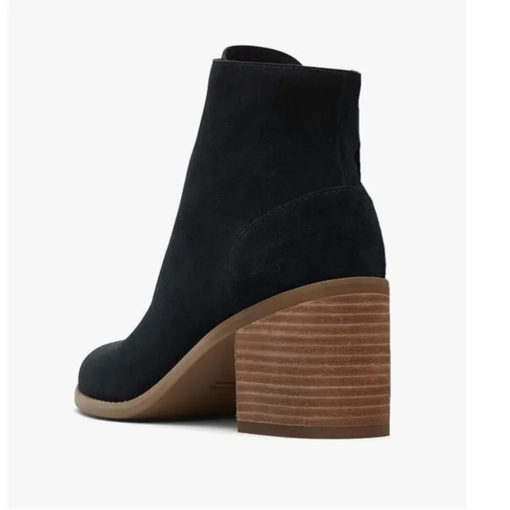 NIB Toms Evelyn Lace Up Suede Boot Lace-Up Black 11